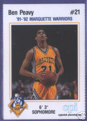 217x300| Ben Peavy, 1991-92 Marquette CPI Card
