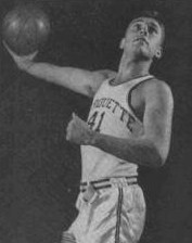 One of many pictures of Marquette players not in their correct jersey.  It is
possible that Schauer and others wore Terry Rand's jersey, strictly for the...